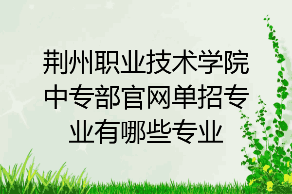 荆州职业技术学院中专部官网单招专业有哪些专业
