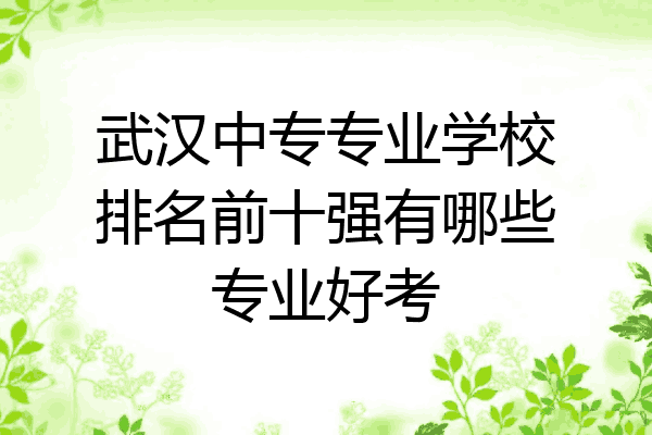 武汉中专专业学校排名前十强有哪些专业好考