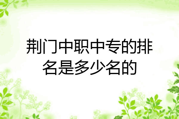 荆门中职中专的排名是多少名的