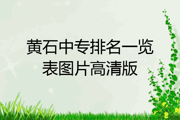 黄石中专排名一览表图片高清版