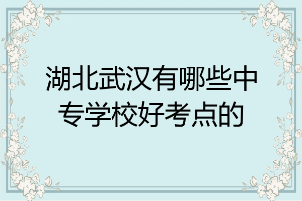 湖北武汉有哪些中专学校好考点的
