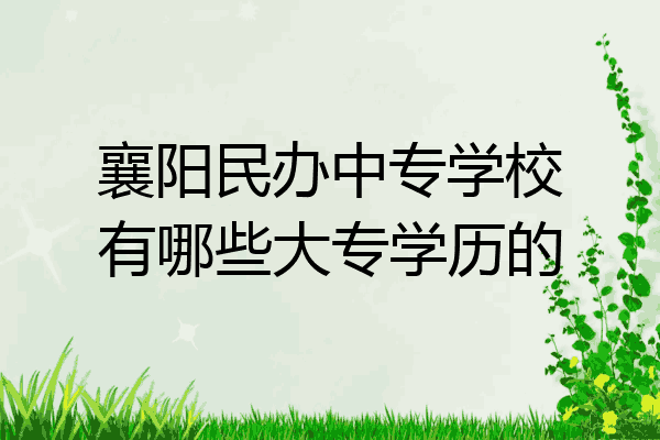 襄阳民办中专学校有哪些大专学历的