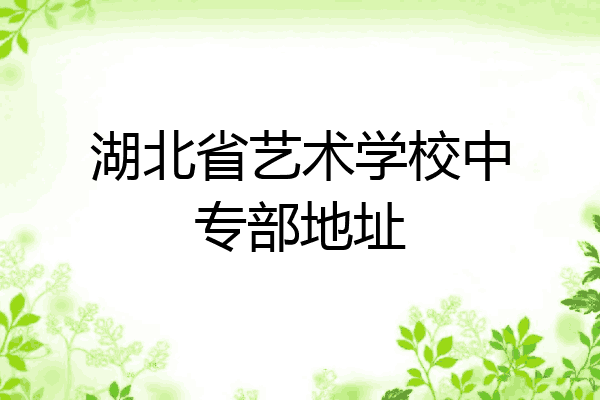 湖北省艺术学校中专部地址
