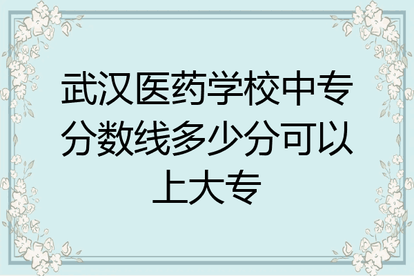 武汉医药学校中专分数线多少分可以上大专