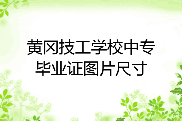 黄冈技工学校中专毕业证图片尺寸