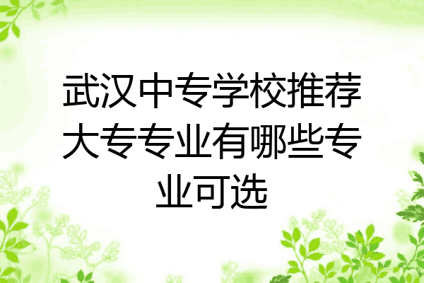 武汉中专学校推荐大专专业有哪些专业可选