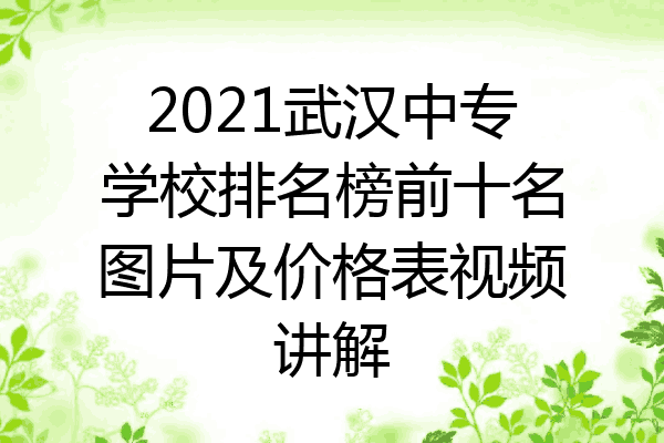 2021武汉中专学校排名榜前十名图片及价格表视频讲解