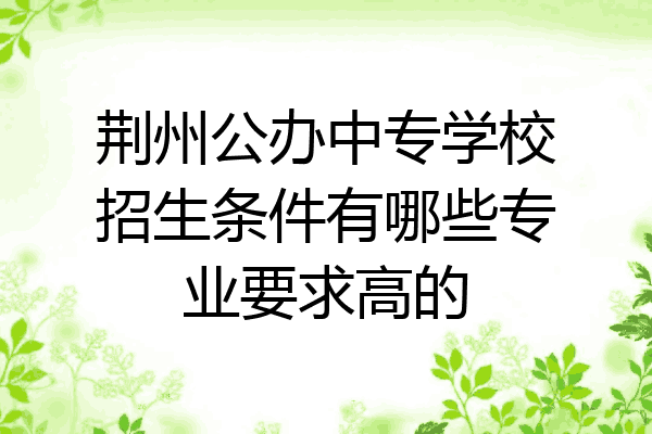 荆州公办中专学校招生条件有哪些专业要求高的