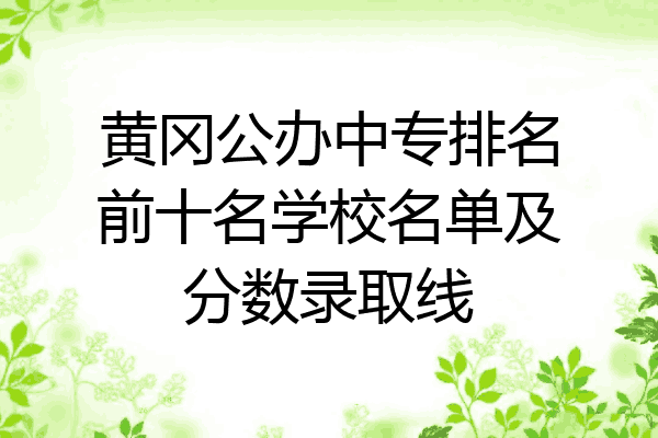 黄冈公办中专排名前十名学校名单及分数录取线