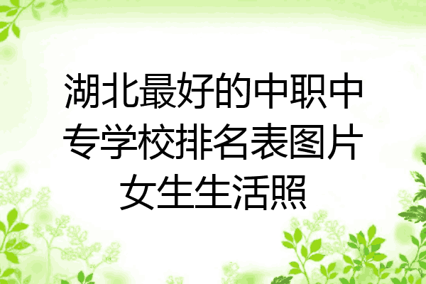 湖北最好的中职中专学校排名表图片女生生活照