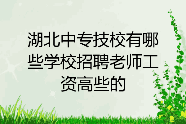 湖北中专技校有哪些学校招聘老师工资高些的