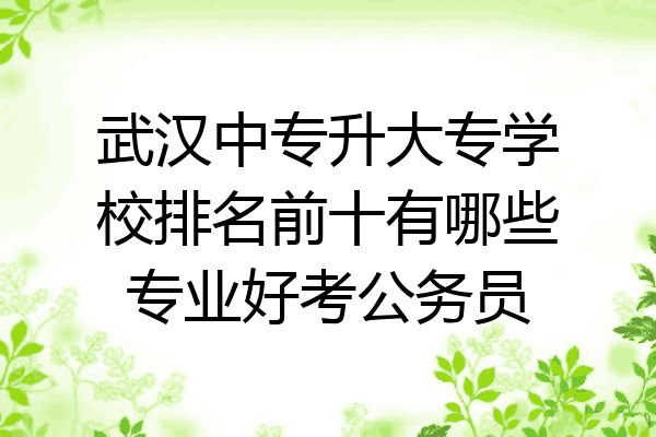 武汉中专升大专学校排名前十有哪些专业好考公务员