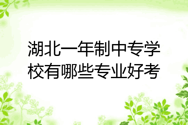 湖北一年制中专学校有哪些专业好考