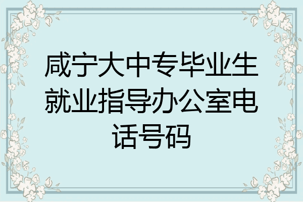 咸宁大中专毕业生就业指导办公室电话号码