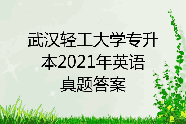 武汉轻工大学专升本2021年英语真题答案