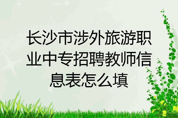 长沙市涉外旅游职业中专招聘教师信息表怎么填