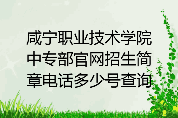 咸宁职业技术学院中专部官网招生简章电话多少号查询