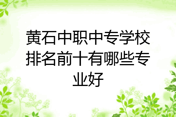 黄石中职中专学校排名前十有哪些专业好