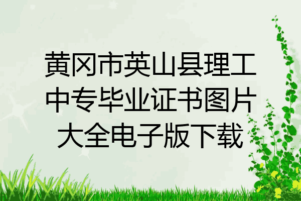 黄冈市英山县理工中专毕业证书图片大全电子版下载