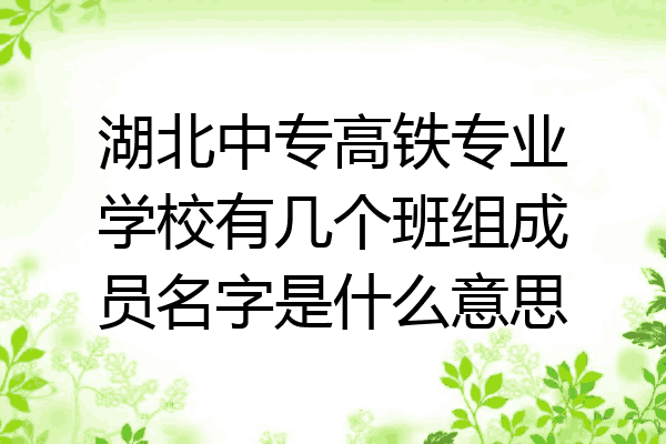 湖北中专高铁专业学校有几个班组成员名字是什么意思