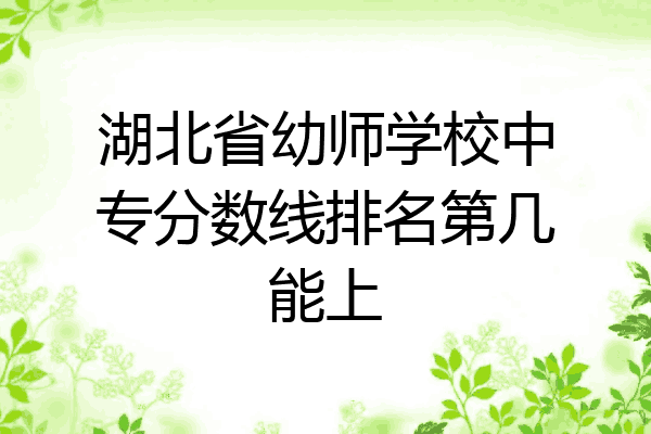湖北省幼师学校中专分数线排名第几能上