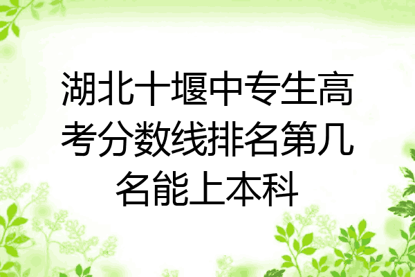 湖北十堰中专生高考分数线排名第几名能上本科
