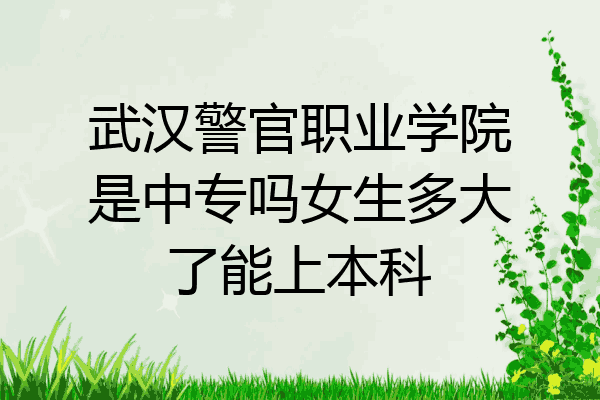 武汉警官职业学院是中专吗女生多大了能上本科