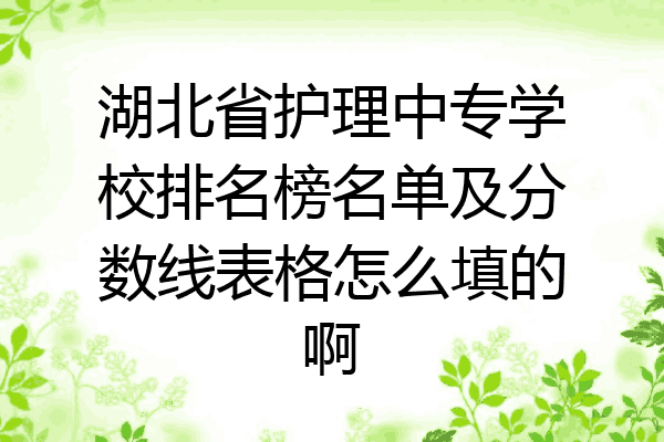湖北省护理中专学校排名榜名单及分数线表格怎么填的啊