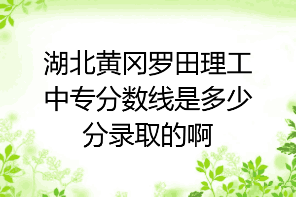 湖北黄冈罗田理工中专分数线是多少分录取的啊