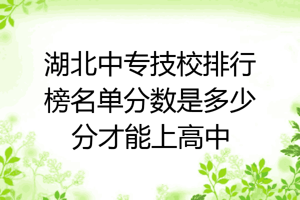 湖北中专技校排行榜名单分数是多少分才能上高中