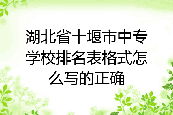 湖北省十堰市中专学校排名表格式怎么写的正确