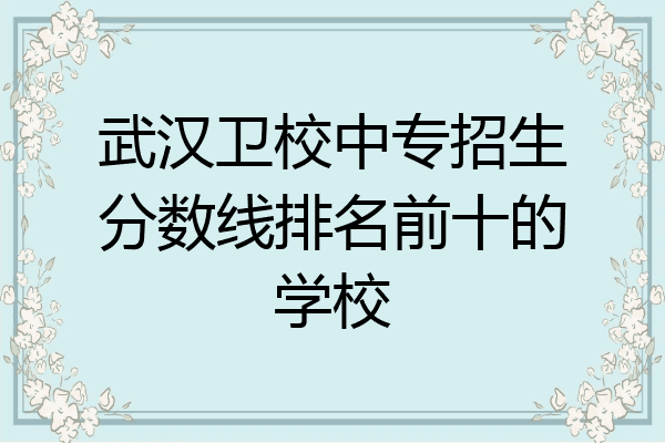 武汉卫校中专招生分数线排名前十的学校