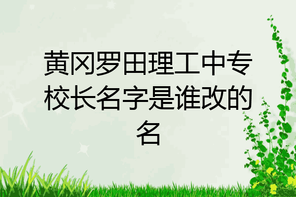 黄冈罗田理工中专校长名字是谁改的名