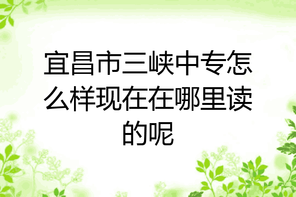宜昌市三峡中专怎么样现在在哪里读的呢