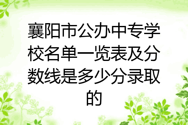 襄阳市公办中专学校名单一览表及分数线是多少分录取的