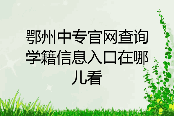 鄂州中专官网查询学籍信息入口在哪儿看