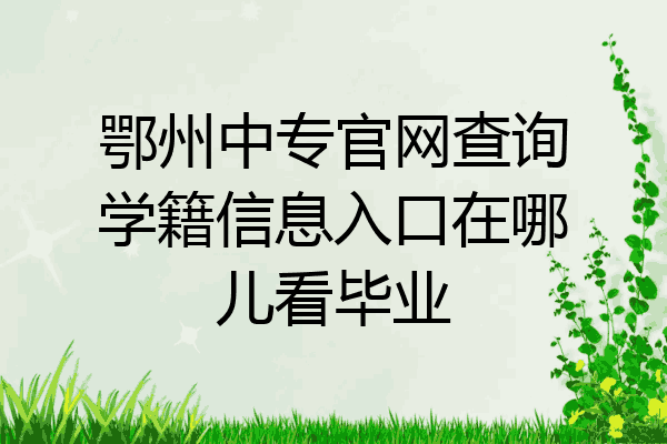 鄂州中专官网查询学籍信息入口在哪儿看毕业