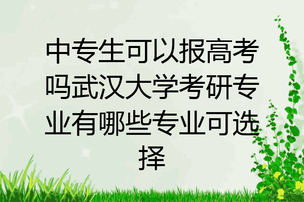 中专生可以报高考吗武汉大学考研专业有哪些专业可选择