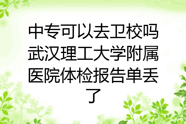 中专可以去卫校吗武汉理工大学附属医院体检报告单丢了
