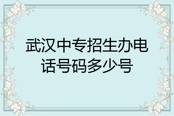 武汉中专招生办电话号码多少号
