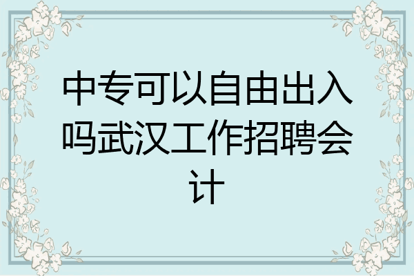 中专可以自由出入吗武汉工作招聘会计