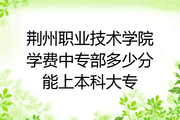 荆州职业技术学院学费中专部多少分能上本科大专