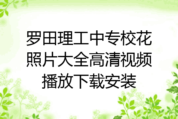罗田理工中专校花照片大全高清视频播放下载安装
