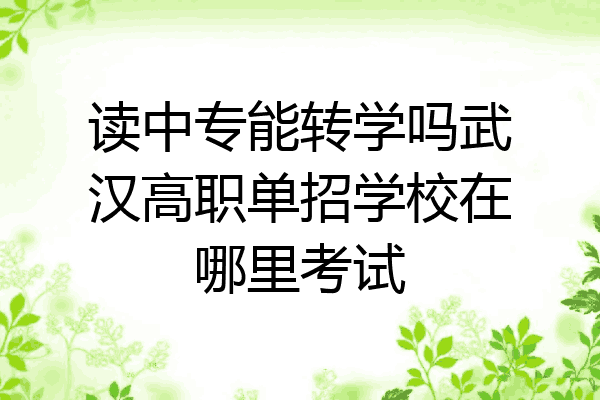 读中专能转学吗武汉高职单招学校在哪里考试