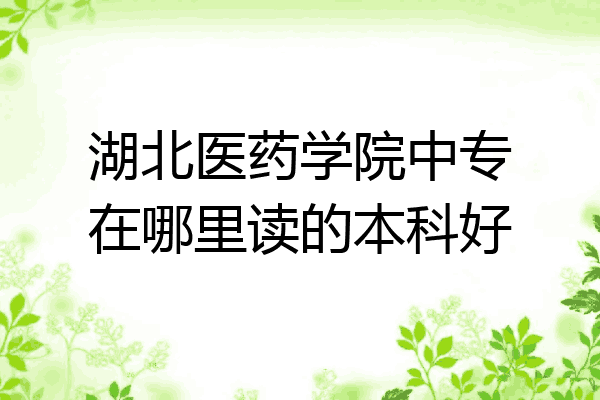 湖北医药学院中专在哪里读的本科好