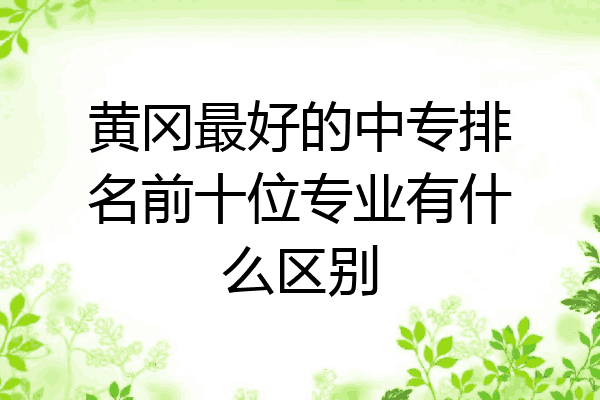黄冈最好的中专排名前十位专业有什么区别