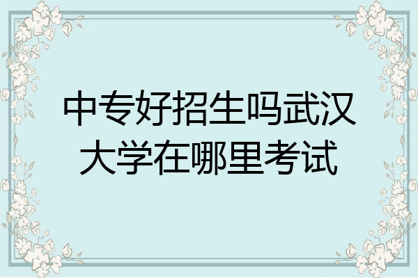 中专好招生吗武汉大学在哪里考试
