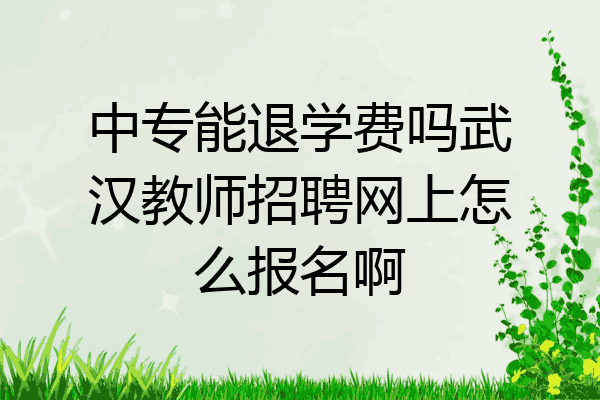 中专能退学费吗武汉教师招聘网上怎么报名啊