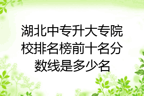 湖北中专升大专院校排名榜前十名分数线是多少名