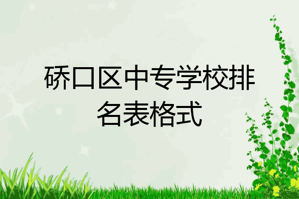 硚口区中专学校排名表格式